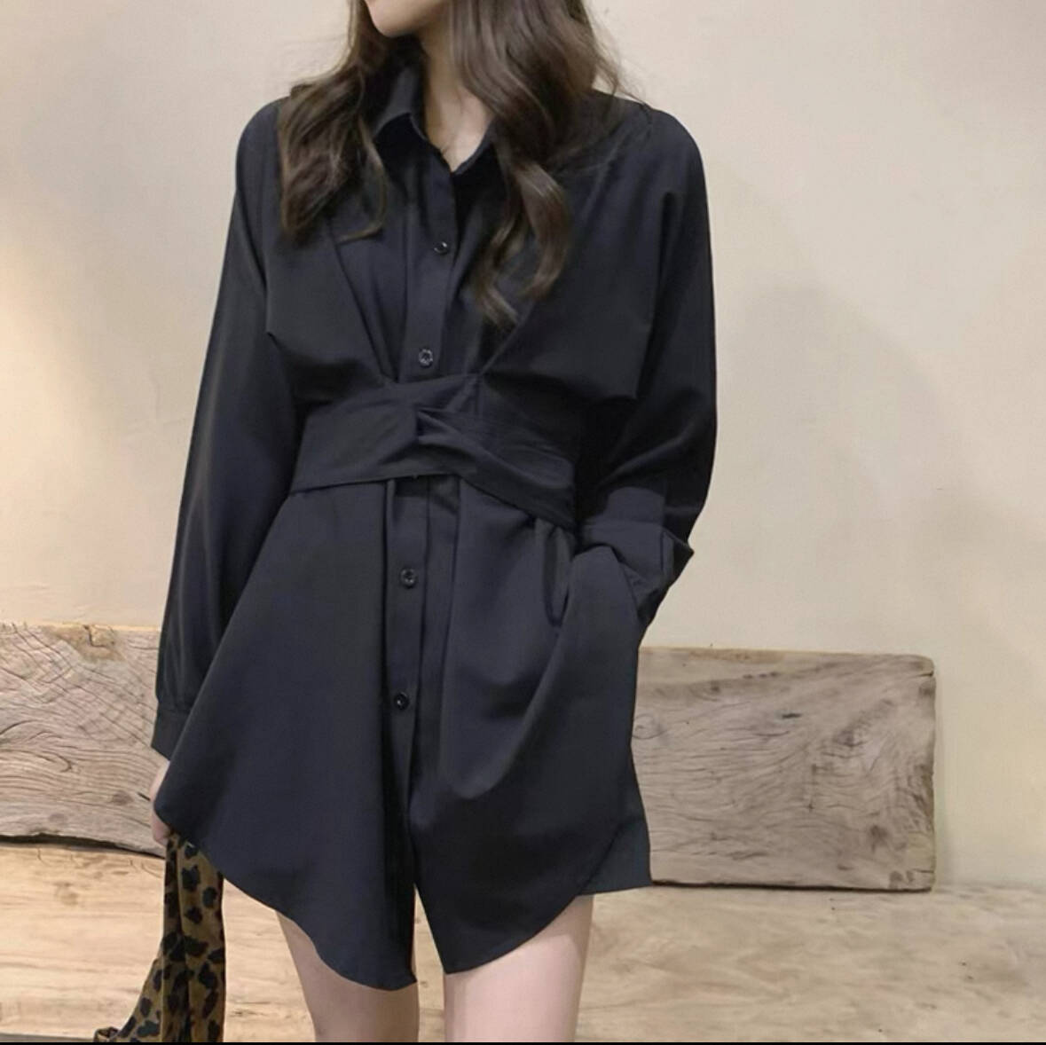 Elegant vacation long-length loose design slim-fitting fashionable camisole shirt
