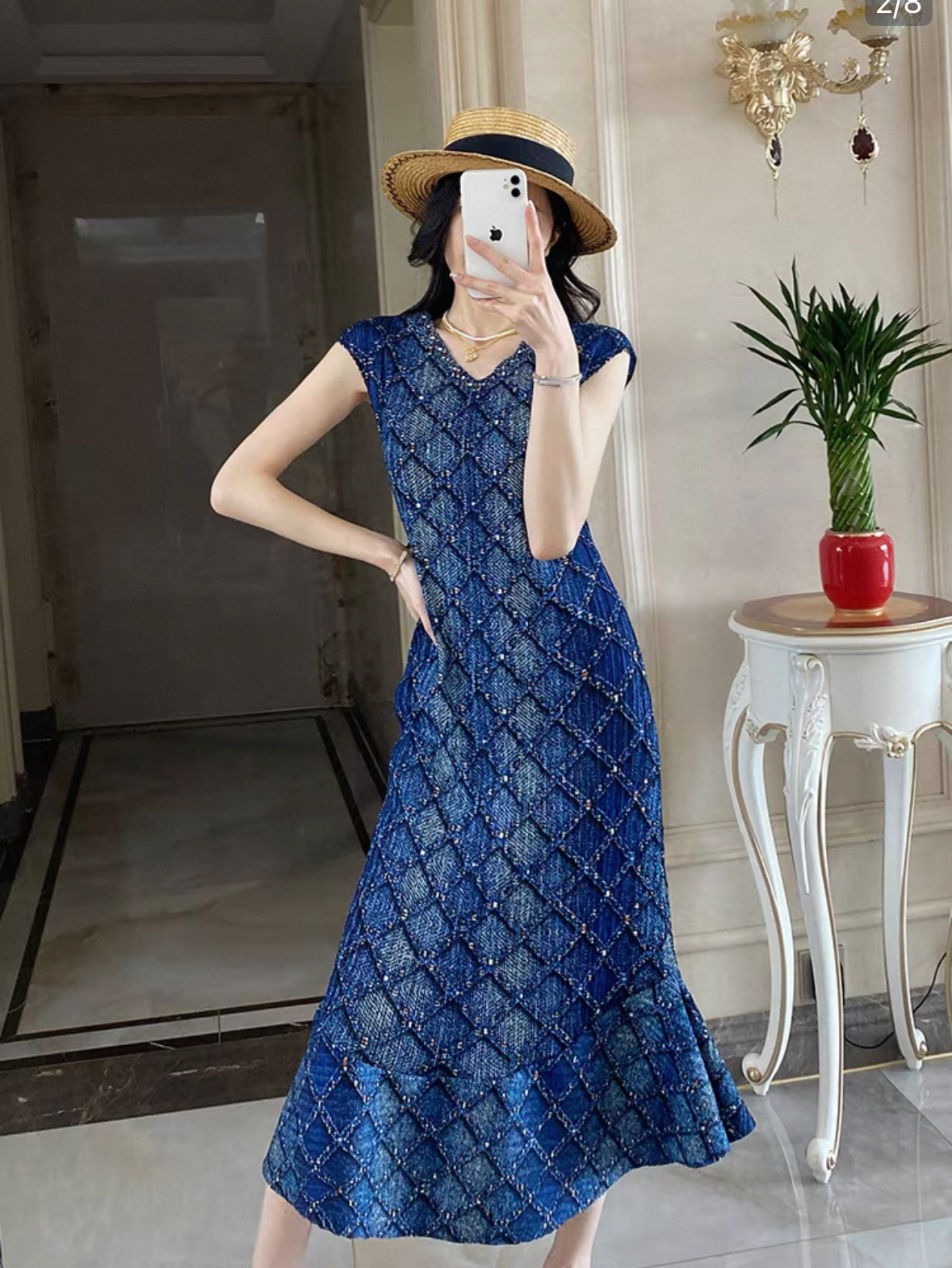 Elegant vacation long loose design slimming fashionable camisole