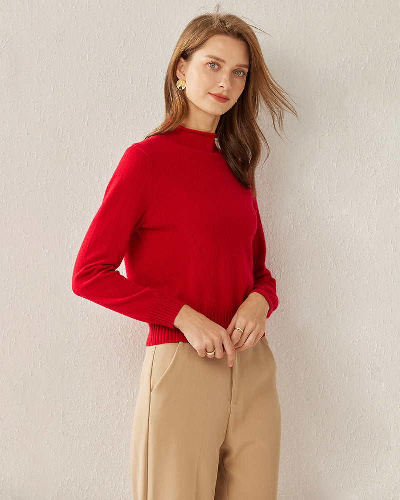 Women's Cashmere Mock Neck Sweater