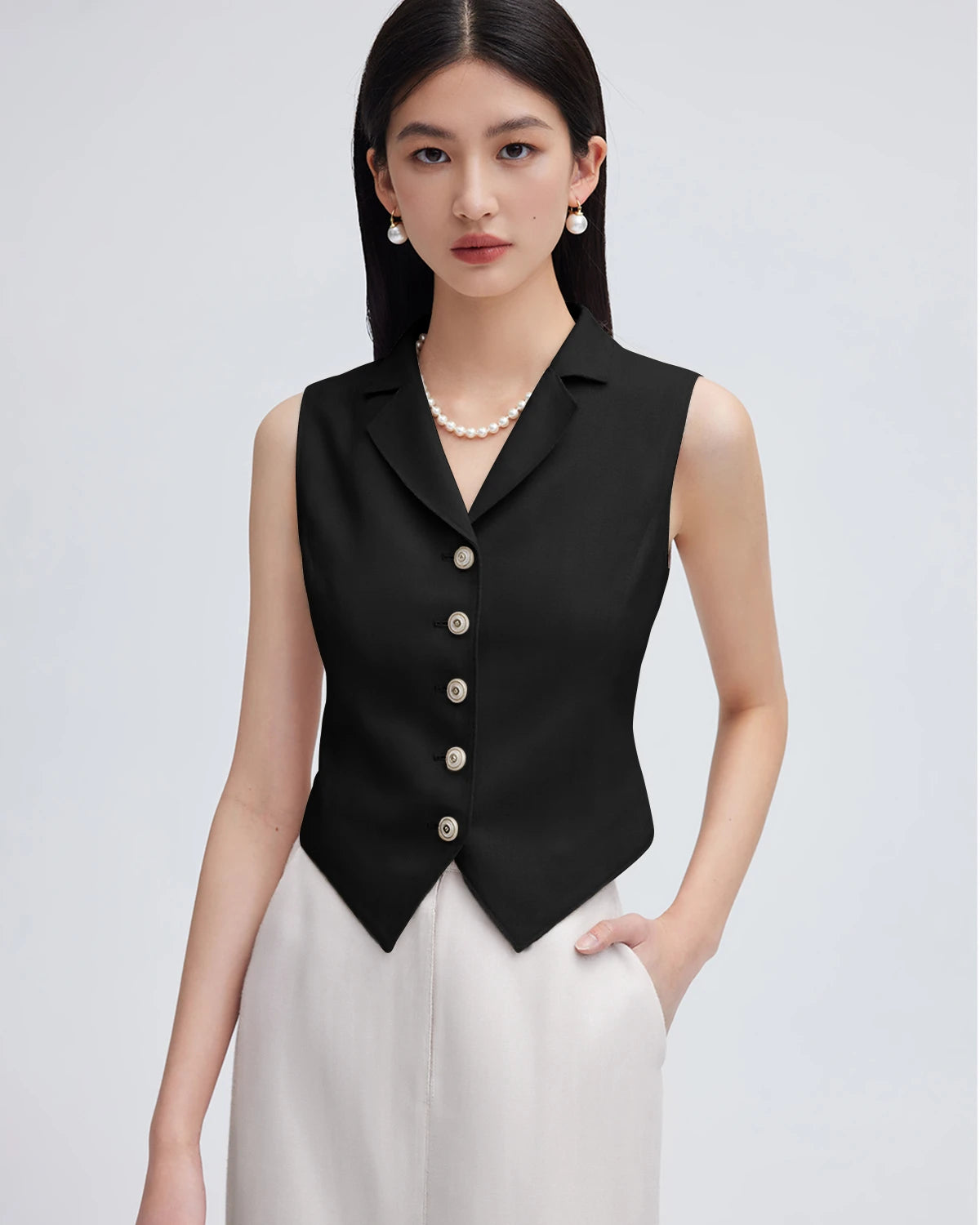 32 Momme Silk Lapel Collar Waistcoat