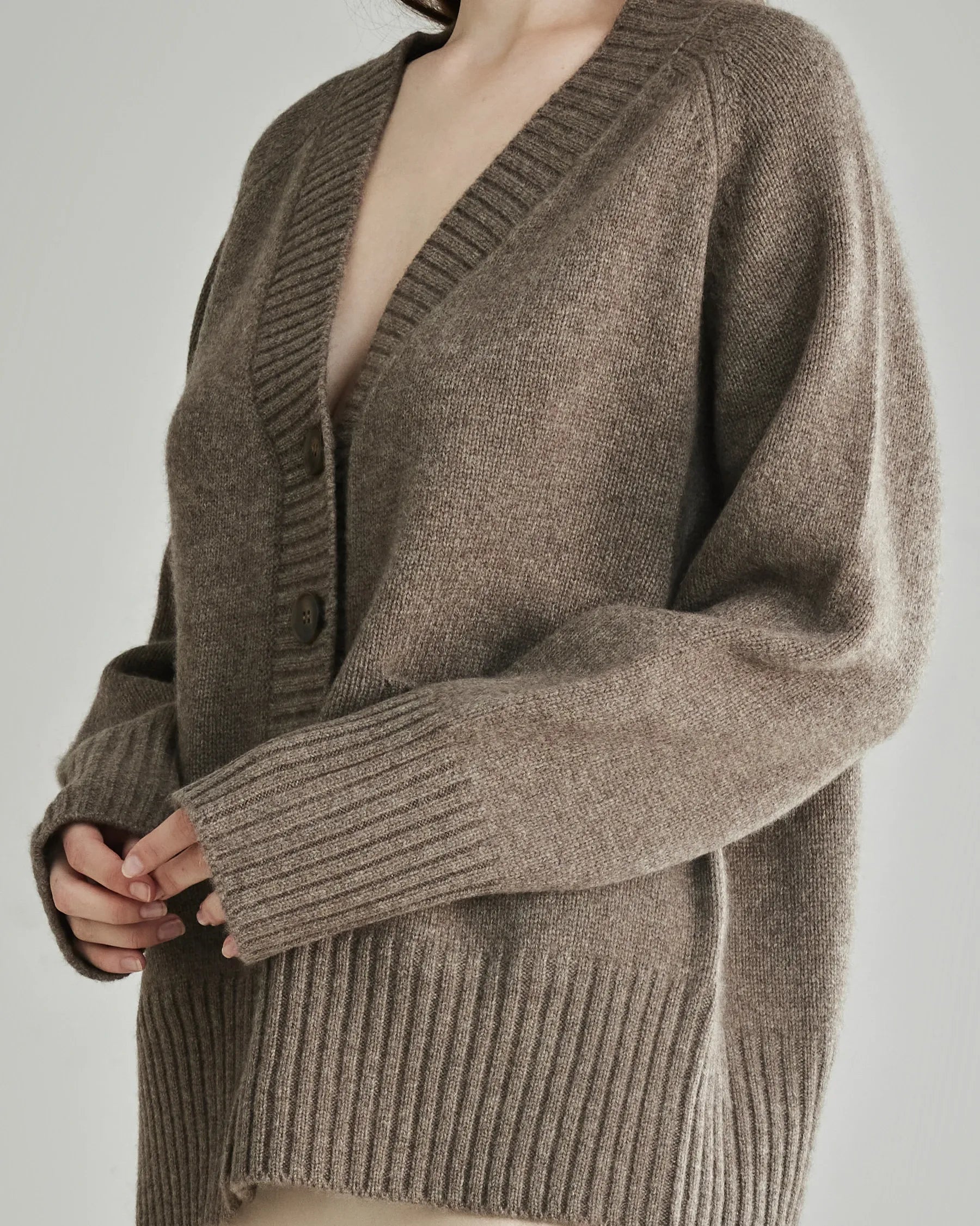 Relaxed V-Neck Cashmere Cardigan