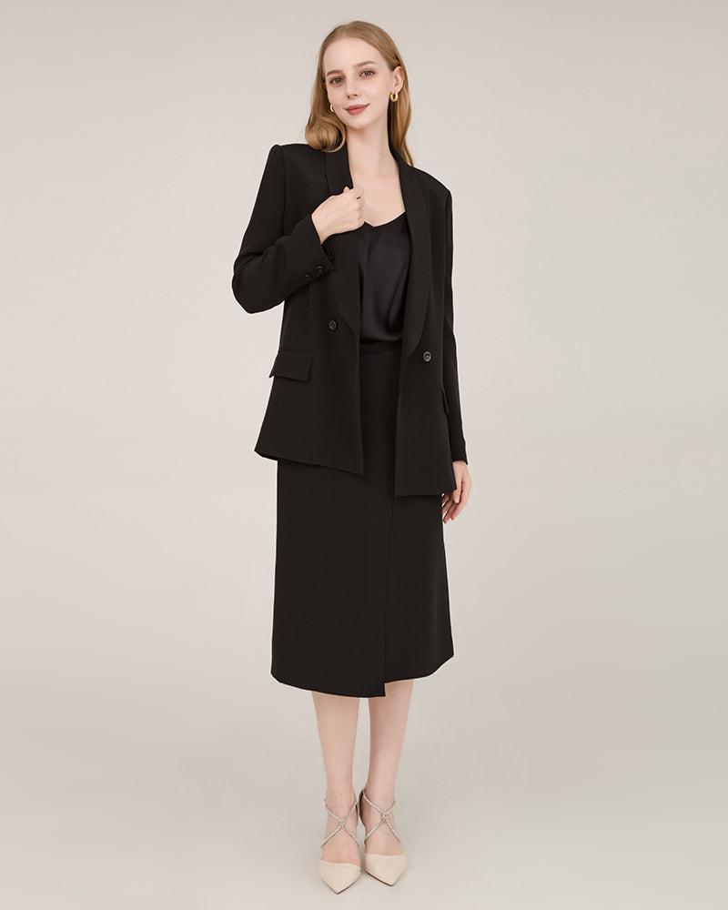 40 Momme Silk Shawl Collar Blazer