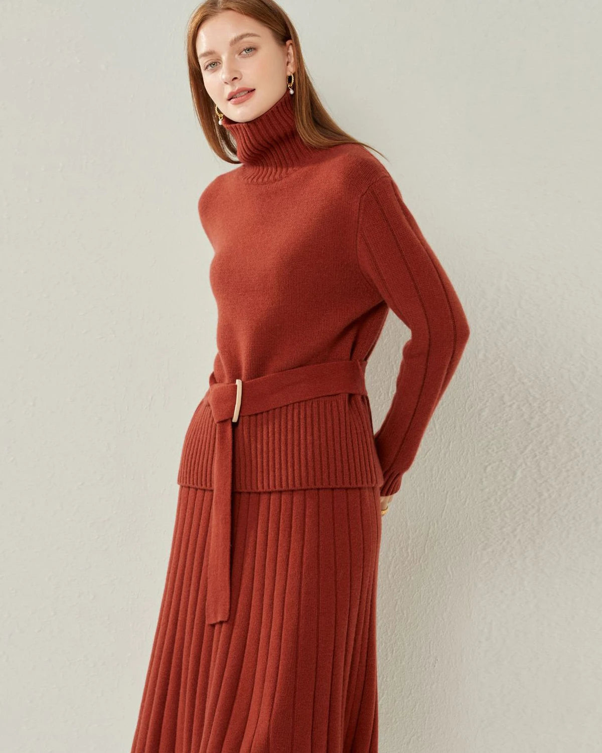 Belted Jumper Cashmere Sweater