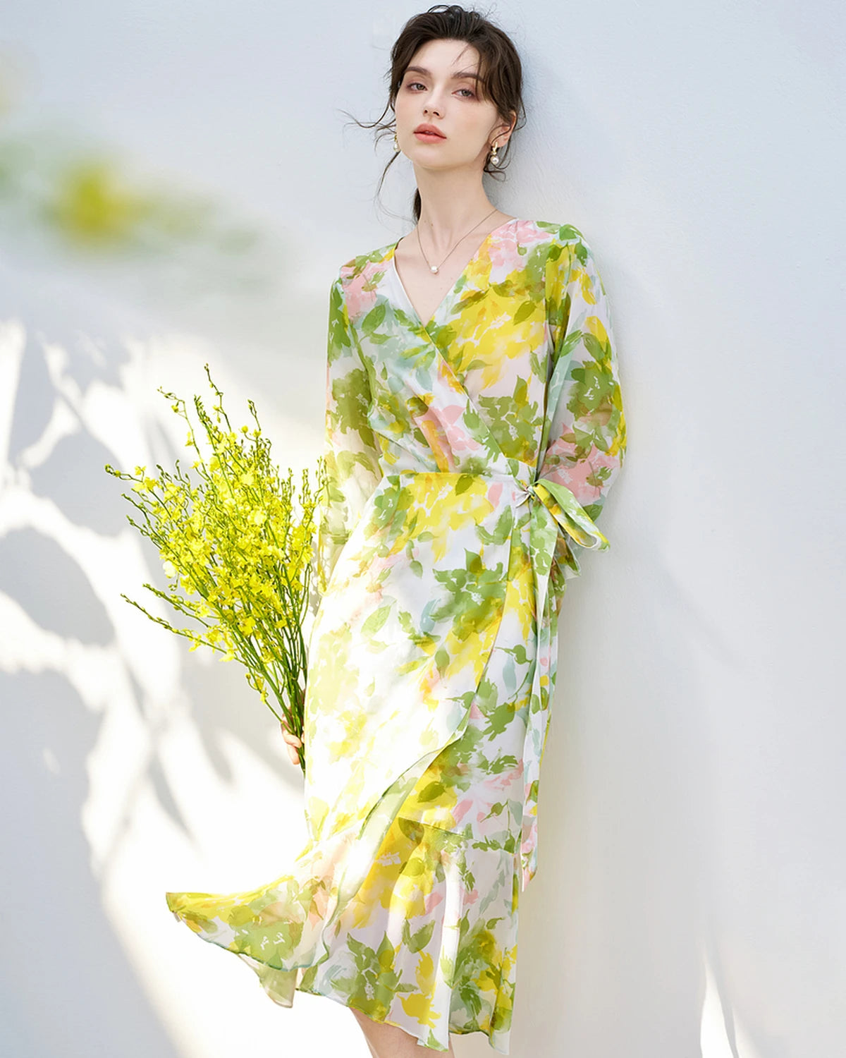 Floral Print Silk Dress