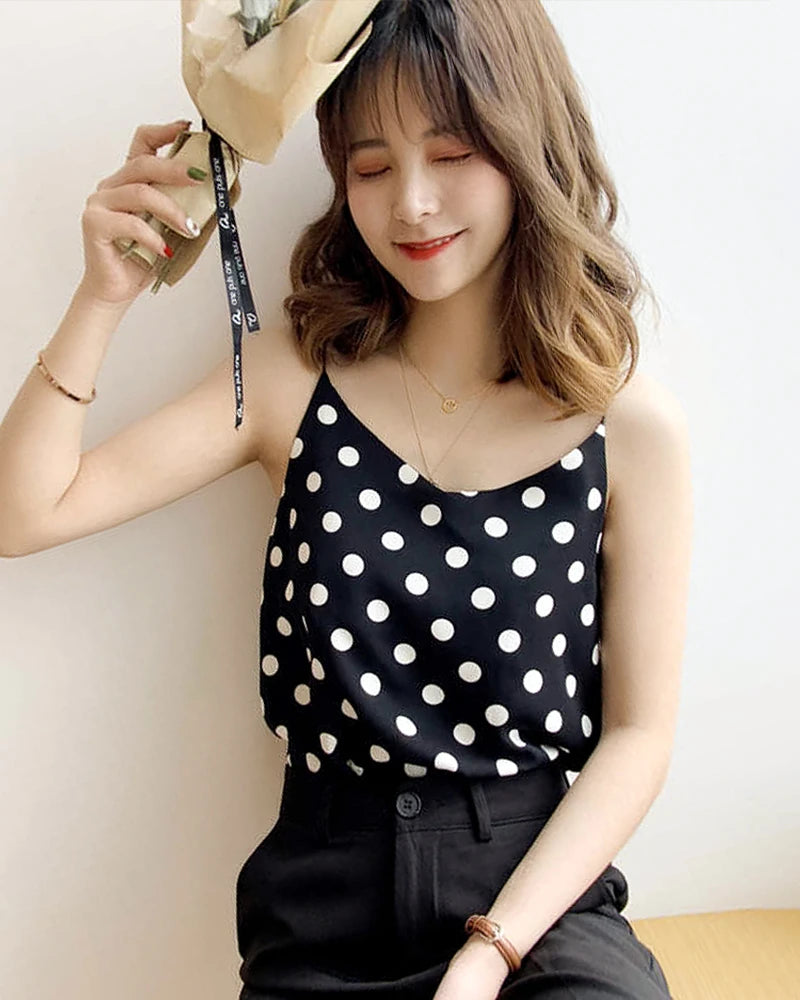 Polka Dot Silk Camisole