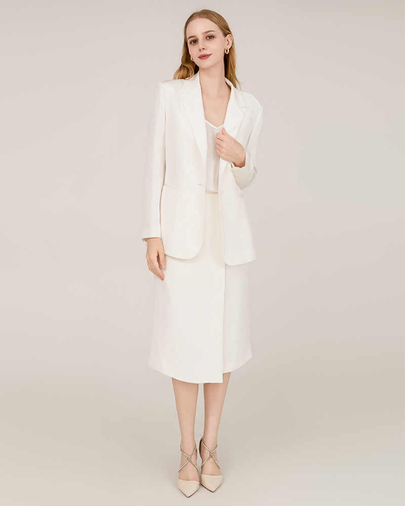 40 Momme Silk Peak Collar Blazer