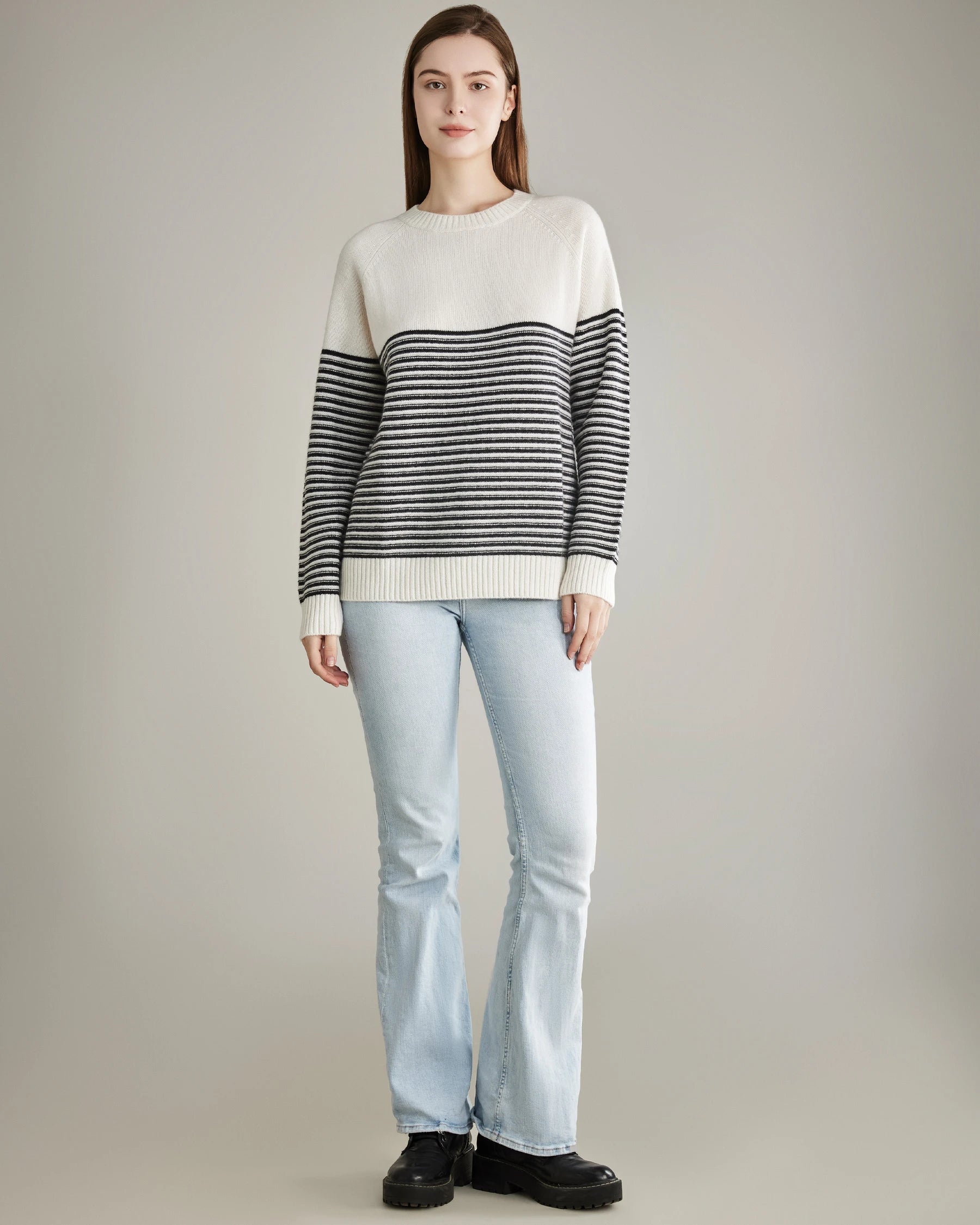 Striped Crewneck Cashmere Sweater