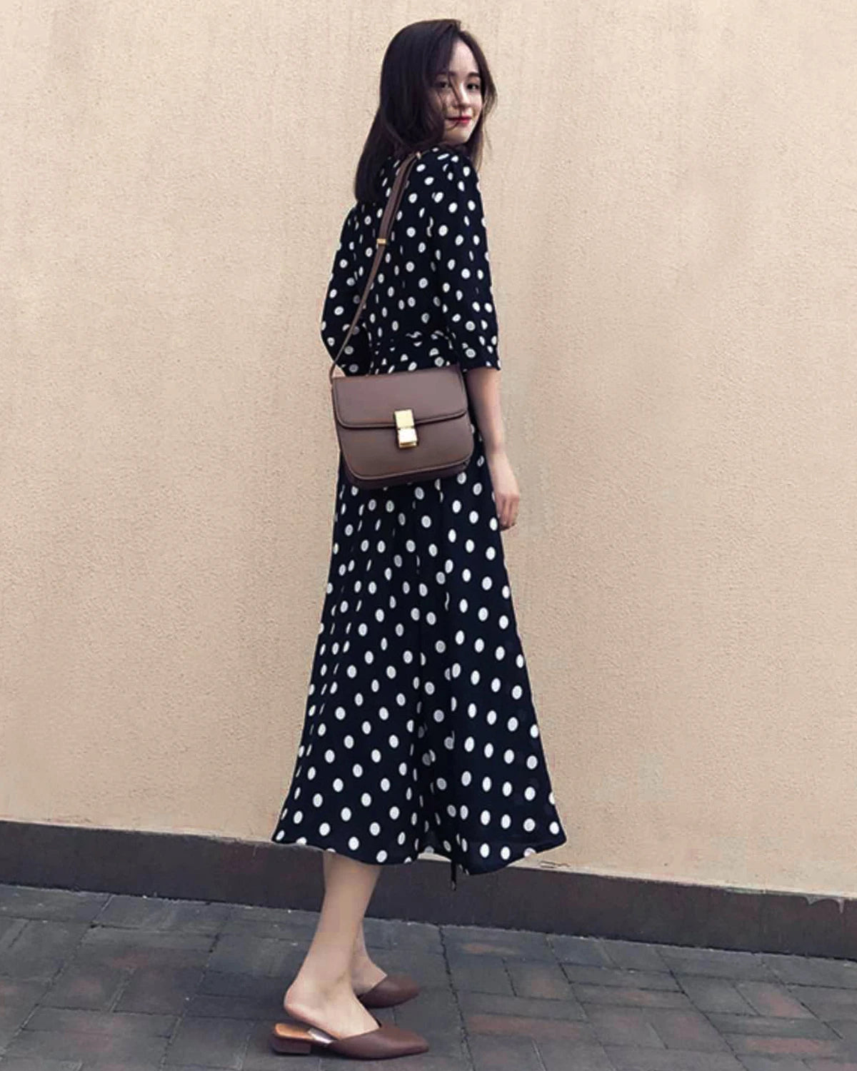 Polka Dot Silk Wrap Dress