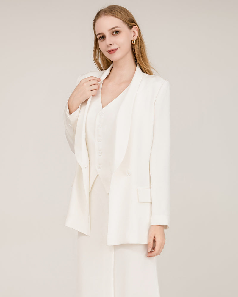 40 Momme Silk Shawl Collar Blazer
