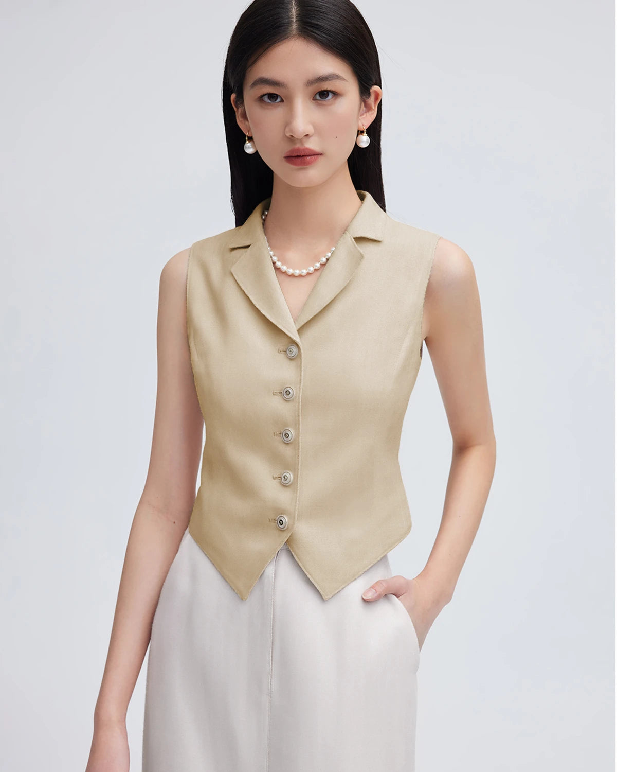 32 Momme Silk Lapel Collar Waistcoat