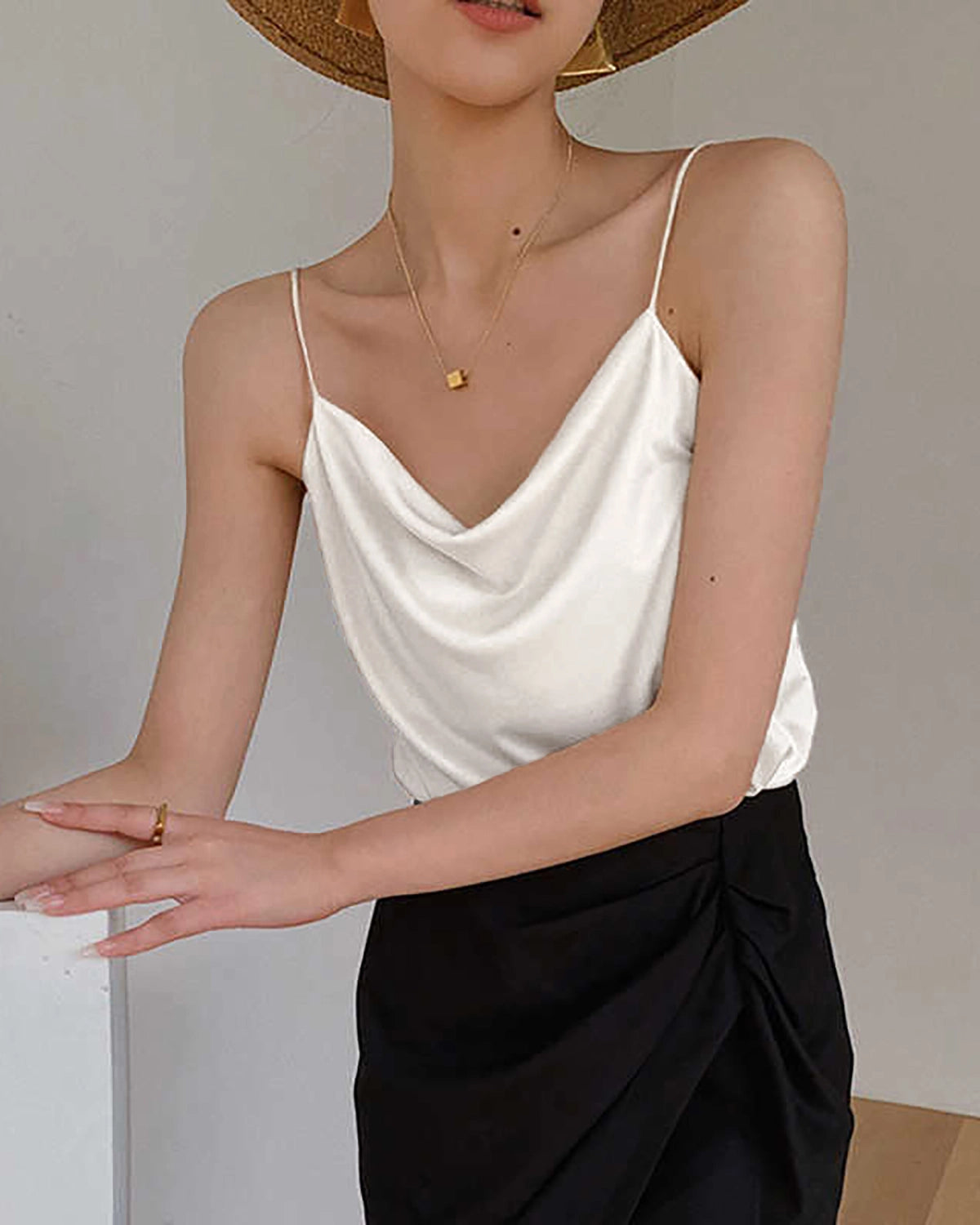 Cowl Neck Silk Camisole
